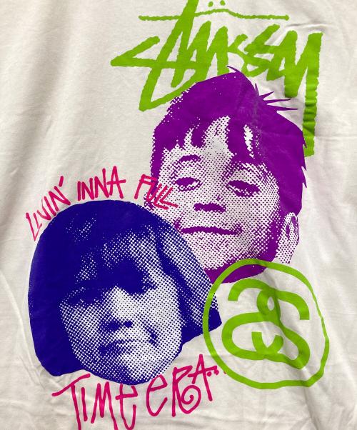 stussy（ステューシー）stussy (ステューシー) ベイビープリントTシャツ ホワイト サイズ:XLの古着・服飾アイテム