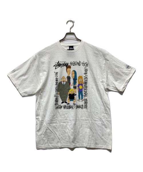 stussy（ステューシー）stussy (ステューシー) BEAVIS AND BUTTHEAD プリントTシャツ ホワイト サイズ:XLの古着・服飾アイテム