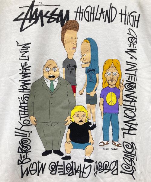 stussy（ステューシー）stussy (ステューシー) BEAVIS AND BUTTHEAD プリントTシャツ ホワイト サイズ:XLの古着・服飾アイテム
