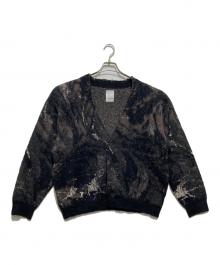 FACCIES（ファッチーズ）の古着「Marble pt shaggy cardigan マーブルプリントシャギーカーディガン」｜ブラウン