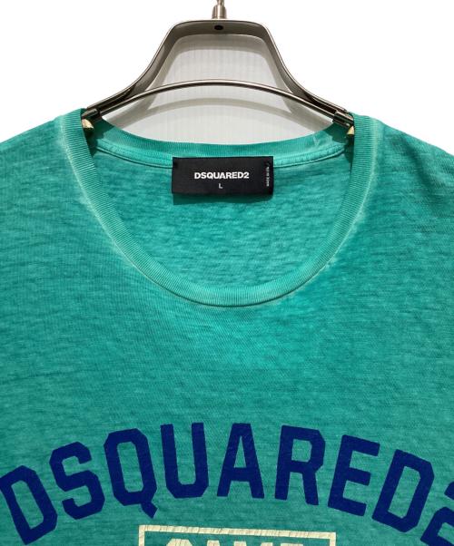 DSQUARED2（ディースクエアード）DSQUARED2 (ディースクエアード) 染加工 Tシャツ グリーン サイズ:Lの古着・服飾アイテム