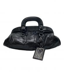 DOLCE & GABBANA（ドルチェ＆ガッバーナ）の古着「プレートチャーム付ハンドバッグ」｜ブラック