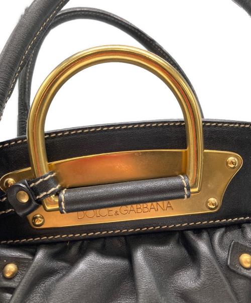 DOLCE & GABBANA（ドルチェ＆ガッバーナ）DOLCE & GABBANA (ドルチェ＆ガッバーナ) ハンドバッグ ブラック×ゴールド サイズ:OneSizeの古着・服飾アイテム