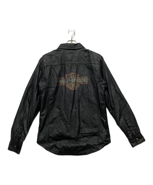 HARLEY-DAVIDSON（ハーレーダビッドソン）HARLEY-DAVIDSON (ハーレーダビッドソン) LEATHER SHIRTJACKET ブラック サイズ:Mの古着・服飾アイテム