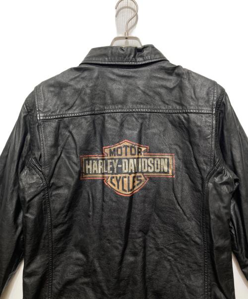 HARLEY-DAVIDSON（ハーレーダビッドソン）HARLEY-DAVIDSON (ハーレーダビッドソン) LEATHER SHIRTJACKET ブラック サイズ:Mの古着・服飾アイテム