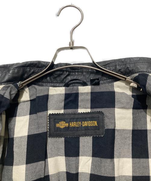 HARLEY-DAVIDSON（ハーレーダビッドソン）HARLEY-DAVIDSON (ハーレーダビッドソン) LEATHER SHIRTJACKET ブラック サイズ:Mの古着・服飾アイテム