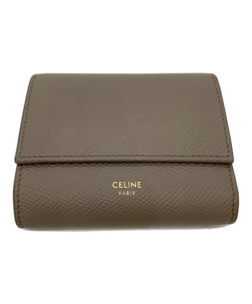 CELINE（セリーヌ）CELINE (セリーヌ) スモール トリフォールドウォレット グレー サイズ:実寸サイズをご参照ください。の古着・服飾アイテム