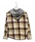 NUMBER (N)INE (ナンバーナイン) ダメージ加工フード付チェックシャツ ブラウン サイズ:2：7000円