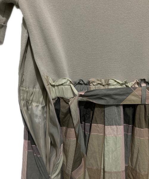 BLUE LABEL CRESTBRIDGE（ブルーレーベルクレストブリッジ）BLUE LABEL CRESTBRIDGE (ブルーレーベルクレストブリッジ) チェック切替ワンピース / 半袖切替ワンピース ベージュ サイズ:38の古着・服飾アイテム