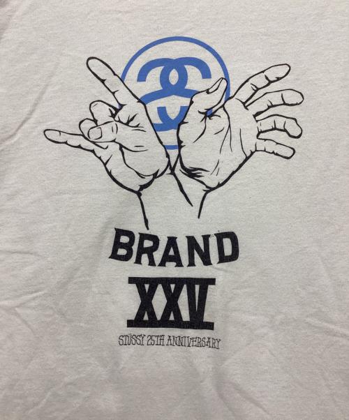 stussy（ステューシー）stussy (ステューシー) NEIGHBORHOOD (ネイバーフッド) 25th Anniversary Handsign Tee / stussy × NEIGHBORHOOD プリントTシャツ ホワイト サイズ:XLの古着・服飾アイテム
