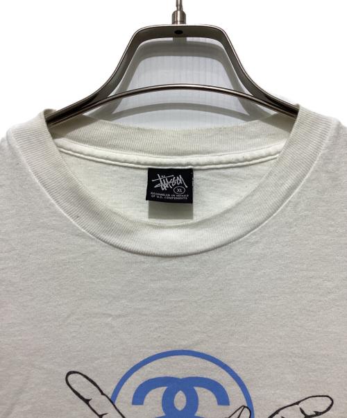 stussy（ステューシー）stussy (ステューシー) NEIGHBORHOOD (ネイバーフッド) 25th Anniversary Handsign Tee / stussy × NEIGHBORHOOD プリントTシャツ ホワイト サイズ:XLの古着・服飾アイテム