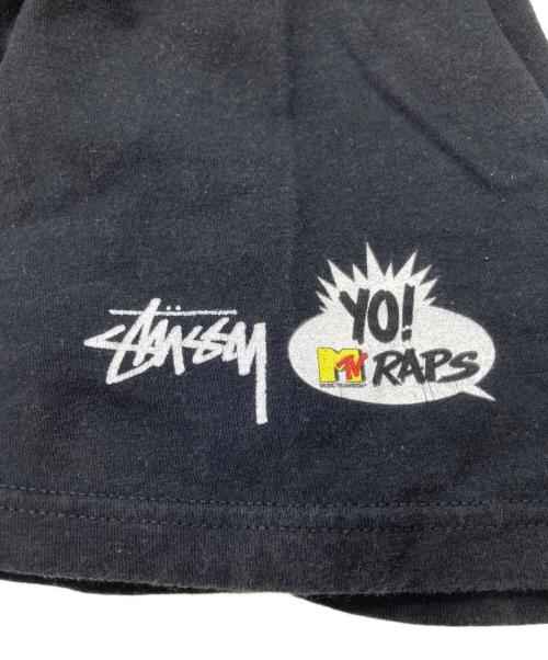 stussy（ステューシー）stussy (ステューシー) Yo!MTV Raps Tee / プリントTシャツ ブラック サイズ:XLの古着・服飾アイテム