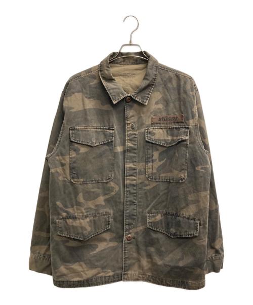 stussy（ステューシー）stussy (ステューシー) MFG カモフラミリタリージャケット ブラウン サイズ:XLの古着・服飾アイテム