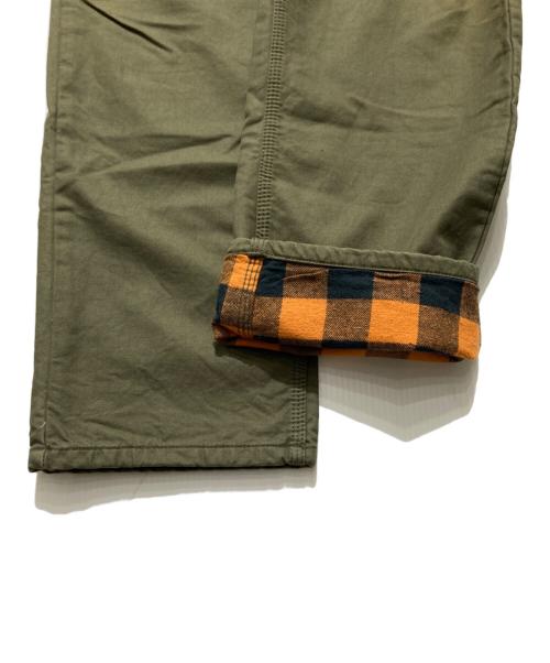 stussy（ステューシー）stussy (ステューシー) 裏チェックワークパンツ オリーブ サイズ:36の古着・服飾アイテム