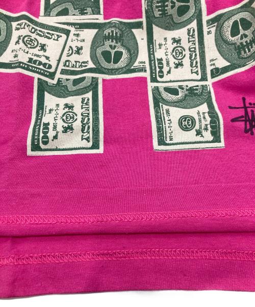 stussy（ステューシー）stussy (ステューシー) Gear Money L/S Tee / プリントカットソー / ロングスリーブカットソー ピンク サイズ:XLの古着・服飾アイテム
