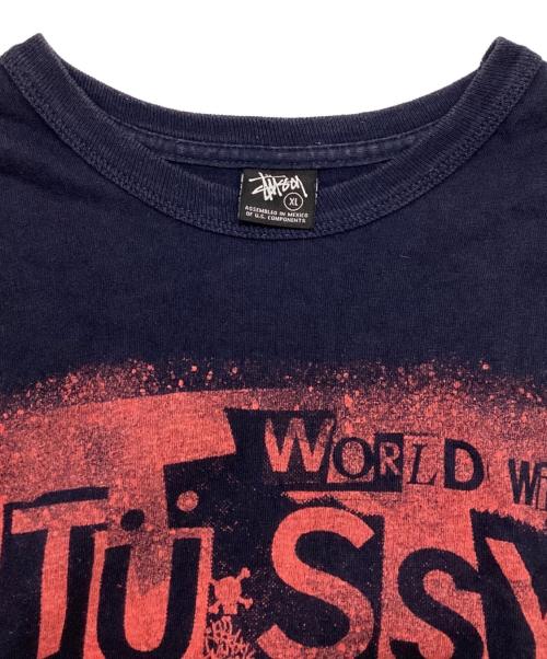 stussy（ステューシー）stussy (ステューシー) 都市プリント長袖Tシャツ / ロングスリーブカットソー ネイビー サイズ:XLの古着・服飾アイテム