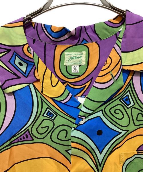 stussy（ステューシー）stussy (ステューシー) Laugh in アロハシャツ / ラフ イン アロハシャツ / 総柄オープンカラーシャツ マルチカラー サイズ:XLの古着・服飾アイテム