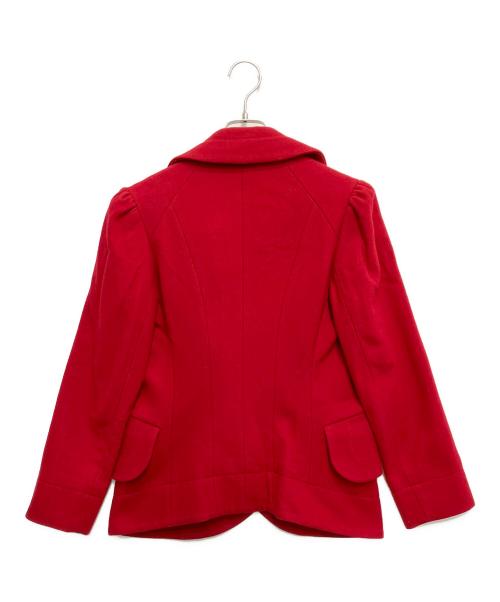 Vivienne Westwood RED LABEL（ヴィヴィアンウエストウッドレッドレーベル）Vivienne Westwood RED LABEL (ヴィヴィアンウエストウッドレッドレーベル) オーブボタンウール混ショートコート レッド サイズ:2の古着・服飾アイテム