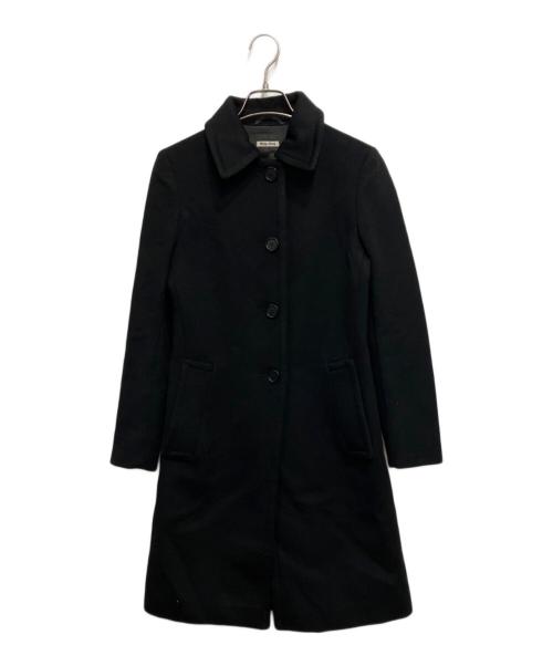 MIU MIU（ミュウミュウ）MIU MIU (ミュウミュウ) ウールアンゴラコート ブラック サイズ:36の古着・服飾アイテム