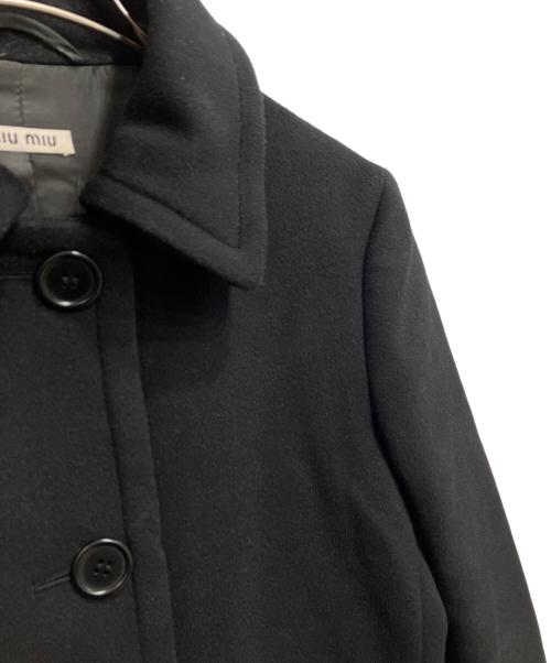 MIU MIU（ミュウミュウ）MIU MIU (ミュウミュウ) ウールアンゴラコート ブラック サイズ:36の古着・服飾アイテム