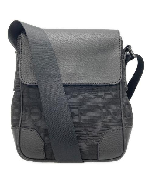 EMPORIO ARMANI（エンポリオ アルマーニ）EMPORIO ARMANI (エンポリオ アルマーニ) テスートマクロロゴショルダーバッグ ブラックの古着・服飾アイテム