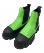 GANNIガニー）の古着「ミッドカーフチェルシーブーツ」｜グリーン×ブラック