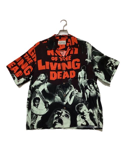 WACKO MARIA（ワコマリア）WACKO MARIA (ワコマリア) NIGHT OF THE LIVING DEAD HAWAIIAN SHIRT / ナイトオブザリビングデッド ハワイアンシャツ ブラック×レッド サイズ:Lの古着・服飾アイテム