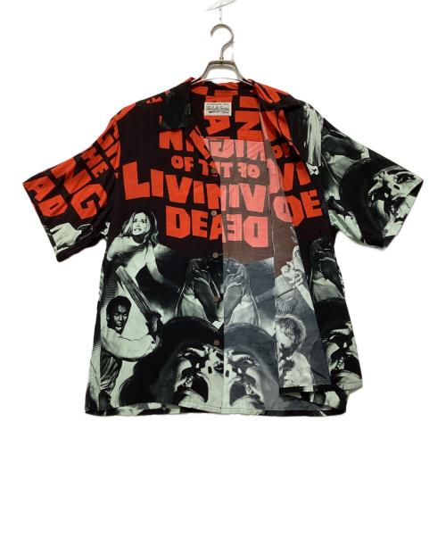 WACKO MARIA（ワコマリア）WACKO MARIA (ワコマリア) NIGHT OF THE LIVING DEAD HAWAIIAN SHIRT / ナイトオブザリビングデッド ハワイアンシャツ ブラック×レッド サイズ:Lの古着・服飾アイテム