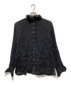 yunahicaユナヒカ）の古着「リネンフリルシャツ」｜ブラック
