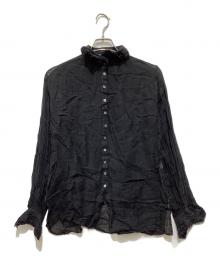 yunahica（ユナヒカ）の古着「リネンフリルシャツ」｜ブラック