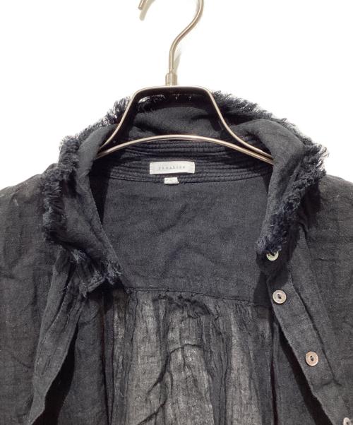 yunahica（ユナヒカ）yunahica (ユナヒカ) リネンフリルシャツ ブラック サイズ:2の古着・服飾アイテム