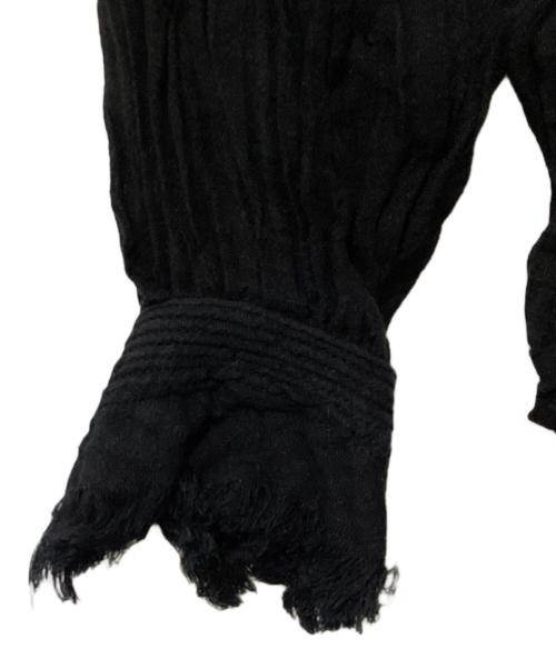 yunahica（ユナヒカ）yunahica (ユナヒカ) リネンフリルシャツ ブラック サイズ:2の古着・服飾アイテム