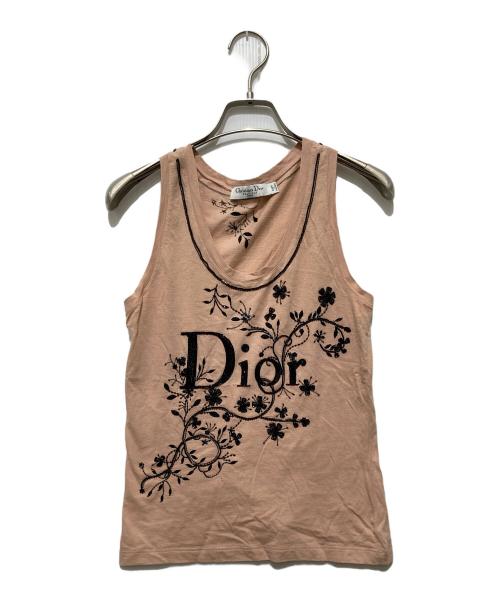 Christian Dior（クリスチャン ディオール）Christian Dior (クリスチャン ディオール) ガリアーノ期 ビーズタンクトップ ベージュ サイズ:US 6の古着・服飾アイテム