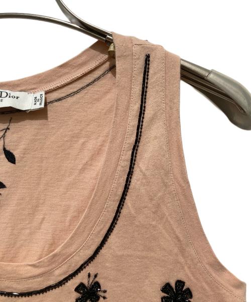 Christian Dior（クリスチャン ディオール）Christian Dior (クリスチャン ディオール) ガリアーノ期 ビーズタンクトップ ベージュ サイズ:US 6の古着・服飾アイテム