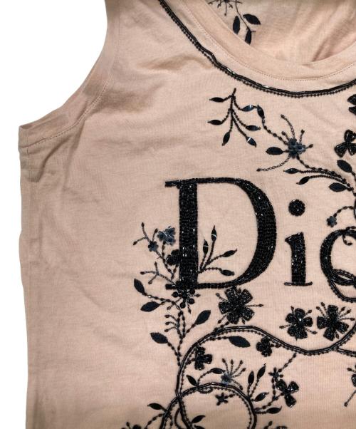 Christian Dior（クリスチャン ディオール）Christian Dior (クリスチャン ディオール) ガリアーノ期 ビーズタンクトップ ベージュ サイズ:US 6の古着・服飾アイテム