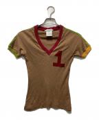 Christian Diorクリスチャン ディオール）の古着「半袖Vネックカットソー / ガリアーノ期」｜ブラウン