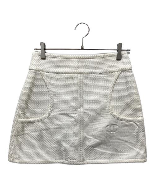 CHANEL（シャネル）CHANEL (シャネル) スポーツ 09P ミニスカート ホワイト サイズ:40の古着・服飾アイテム