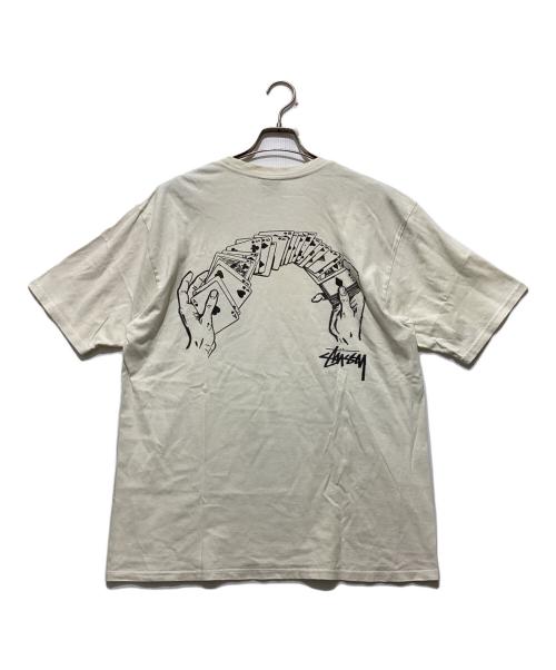 stussy（ステューシー）stussy (ステューシー) トランプシャッフルTシャツ / プリントTシャツ ベージュ サイズ:Lの古着・服飾アイテム