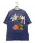 stussy (ステューシー) フラワープリントTシャツ ブルー サイズ:M：6000円