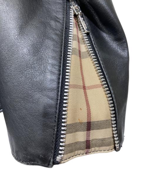 BURBERRY BLACK LABEL（バーバリーブラックレーベル）BURBERRY BLACK LABEL (バーバリーブラックレーベル) ノバチェックライナーダブルライダースジャケット ブラック サイズ:Mの古着・服飾アイテム