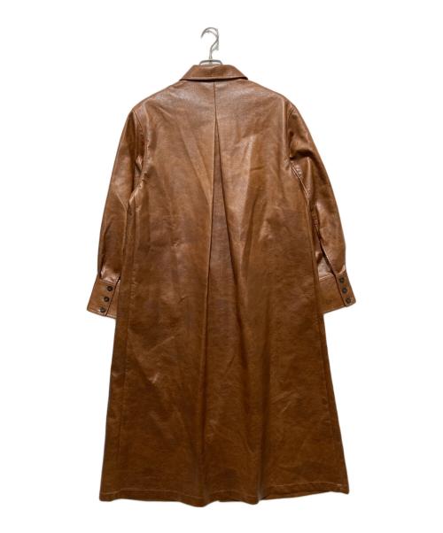 Ameri（アメリ）Ameri (アメリ) CRASH FAKE LEATHER COAT クラッシュフェイクレザーコート ブラウン サイズ:Mの古着・服飾アイテム