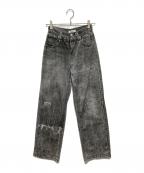 Ameriアメリ）の古着「TROMPE L′OEIL DENIM PANTS」｜グレー