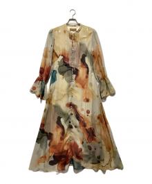 Ameri（アメリ）の古着「UNDRESSED AMELIA INK ART DRESS / アンドレスドアメリア インクアート ワンピース」｜ベージュ