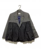 OMMOオーエムエムオー）の古着「FLASK PATTERN DOCKING JK」｜グレー×ブラック