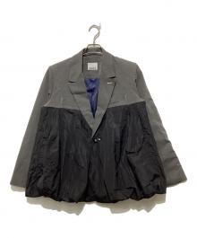 OMMO（オーエムエムオー）の古着「FLASK PATTERN DOCKING JK」｜グレー×ブラック