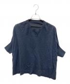 FRAMeWORKフレームワーク）の古着「ペーパーミックスポンチョニット」｜ネイビー