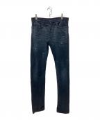 DIOR HOMMEディオール オム）の古着「09AW エディ期  ダメージ コーデュロイ スキニー パンツ」｜ネイビー