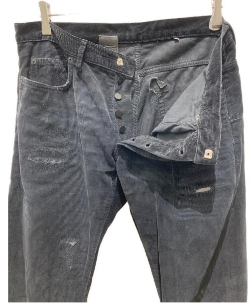 DIOR HOMME（ディオール オム）DIOR HOMME (ディオール オム) 09AW エディ期  ダメージ コーデュロイ スキニー パンツ ネイビー サイズ:31の古着・服飾アイテム
