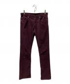 DIOR HOMMEディオール オム）の古着「05AW エディ期 フレアコーデュロイパンツ」｜ボルドー