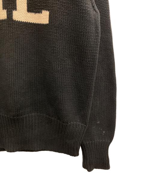 POLO RALPH LAUREN（ポロ・ラルフローレン）POLO RALPH LAUREN (ポロ・ラルフローレン) エルボーパッチRLロゴニット ブラック サイズ:XLの古着・服飾アイテム